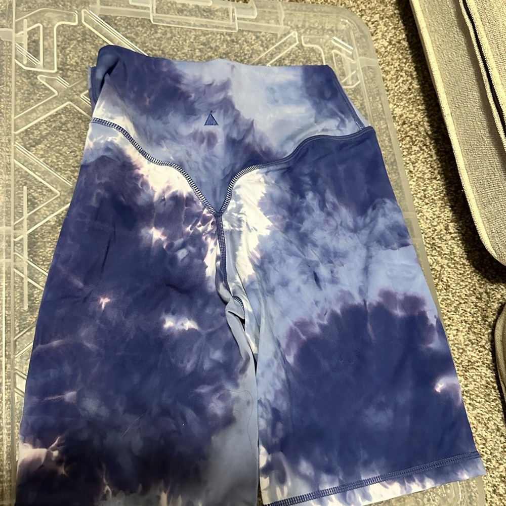Vitality Women's Tie-Dye Bike Shorts, cloud material, monsoon